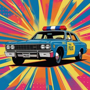 taxi vibrant 70s pop art